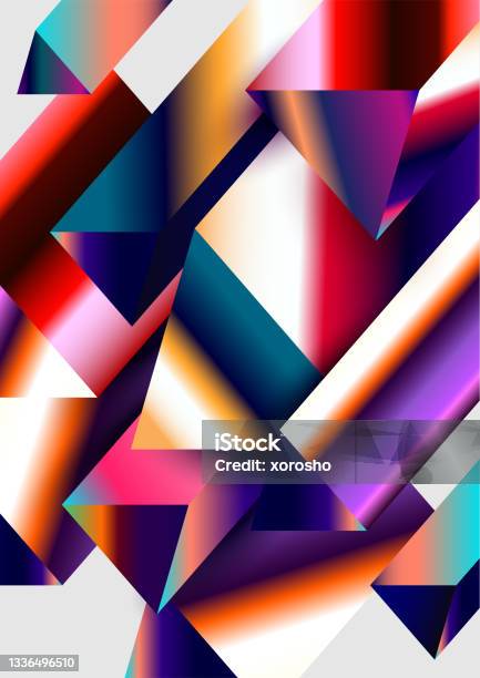Isometric Triangles With Bright Line Gradients Stock Illustration ...