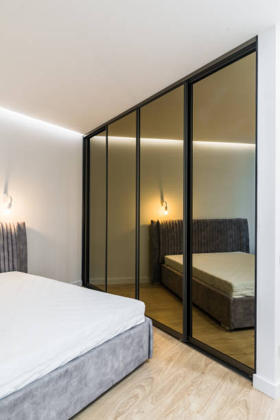 istock Bedroom reflection in the mirror 1336499955