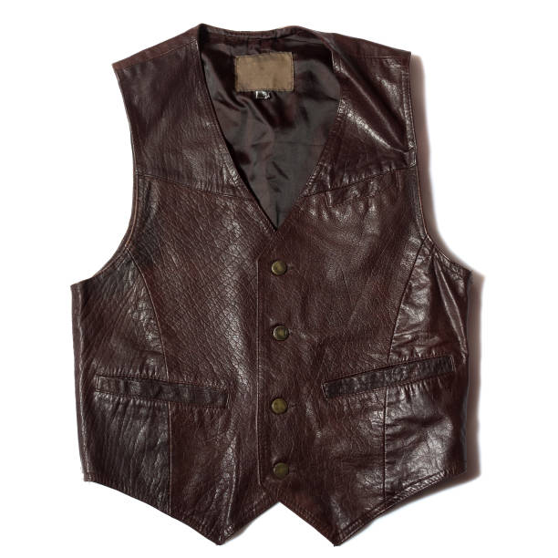 istock Brown leather waistcoat 1336500369