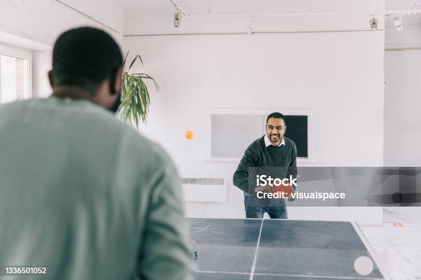 Taking Time Off At The Office Stock Photo - Download Image Now - Table Tennis, Leisure Games, Office