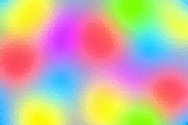 Bright, colorful, multi-colored stained glass. Bright color spots stylized as stained glass