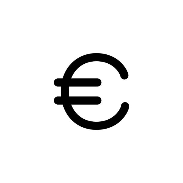 통화 기호 유로 벡터 일러스트레이션 - bank symbol computer icon european union euro note stock illustrations