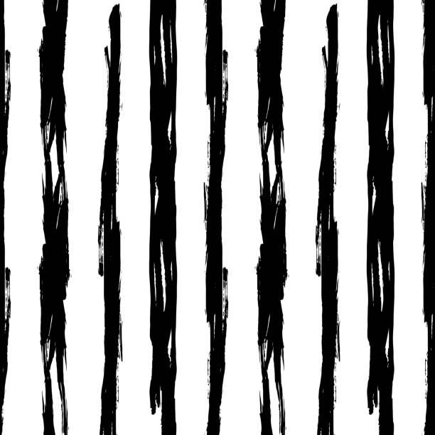 istock Vector Brush Seamless Pattern Grange Minimalist Geometric Design in Black Color. Modern Grung Collage Background for kids fabric and textile 1336507923