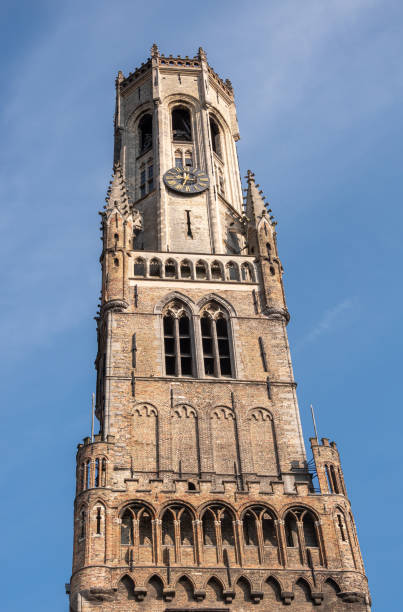 istock Top half of Halletoren, Bruges, Belgium 1336510198