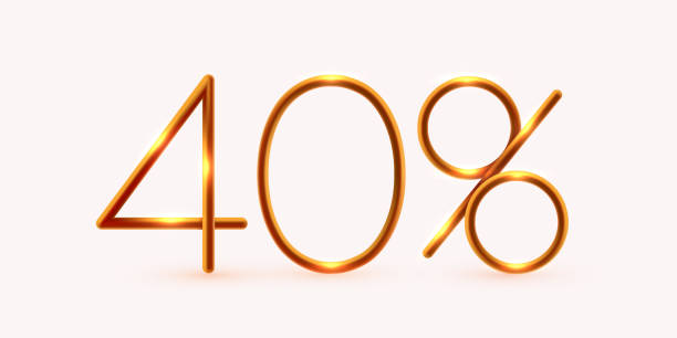 istock 40 percent Off. Discount creative composition. Mega Sale or 40 percent bonus symbol. 1336513572
