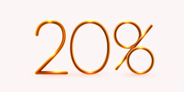 istock 20 percent Off. Discount creative composition. Mega Sale or 20 percent bonus symbol. 1336513573