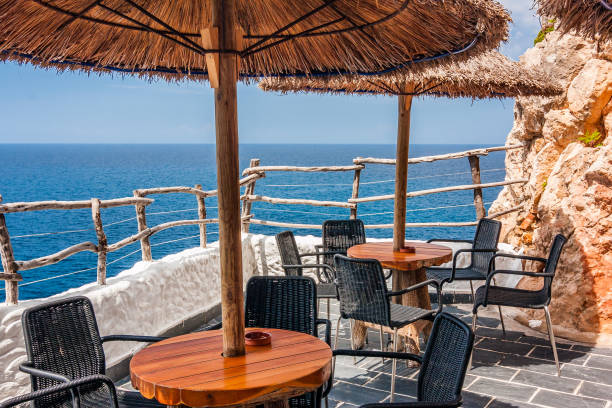istock Cliff-top bar in Menorca overlooking the Mediterranean Sea 1336516224