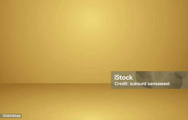 Gold Gradient Room Studio Stock Illustration - Download Image Now ...