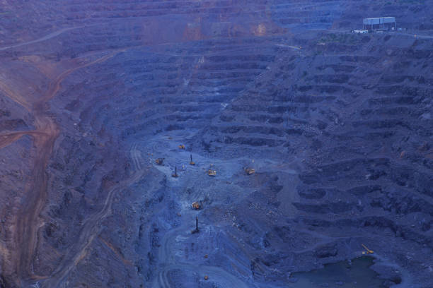istock Open-pit iron ore extraction, preparation of raw materials for metallurgy. 1336516587