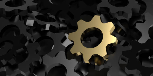 istock Leadership or HR represented by one authentic cogwheel in gold within a group of colored gears 1336517699