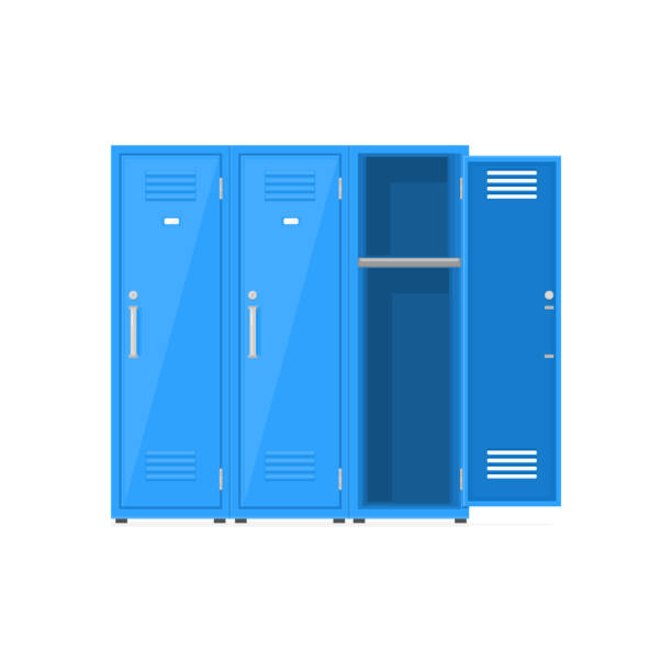 Open Locker Vector Icon illustration Concept Secure gym or school storage containers locker stock illustrations