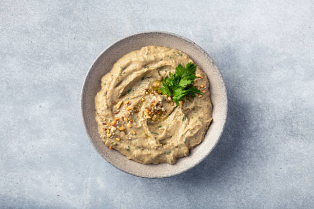 istock Baba ghanoush, baba ganoush or eggplant hummus 1336522549