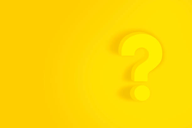 istock Question mark sign icon FAQ button on yellow background - Realistic 3d question mark design background 1336522622