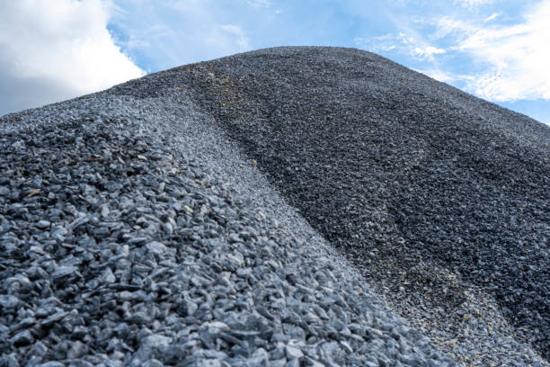 istock Gravel pile and cloudy sky. 1336523251