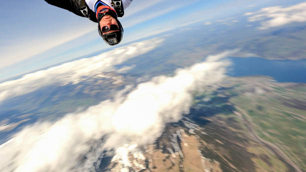 istock View of skydiver falling through clear skies 1336524286