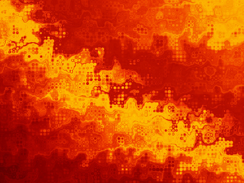 Flame Lava Fire Pattern Abstract Volcano Eruption Texture Bubble Circle Red Orange Yellow Ombre Background Spotted Fractal Fine Art for presentation, flyer, card, poster, brochure, banner
