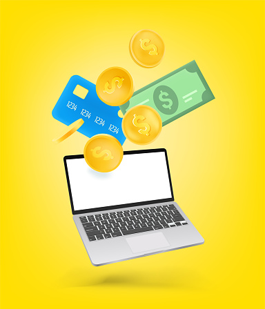 Money Computer Science Money Going To The Modern Computer Stock Illustration - Download Image ...