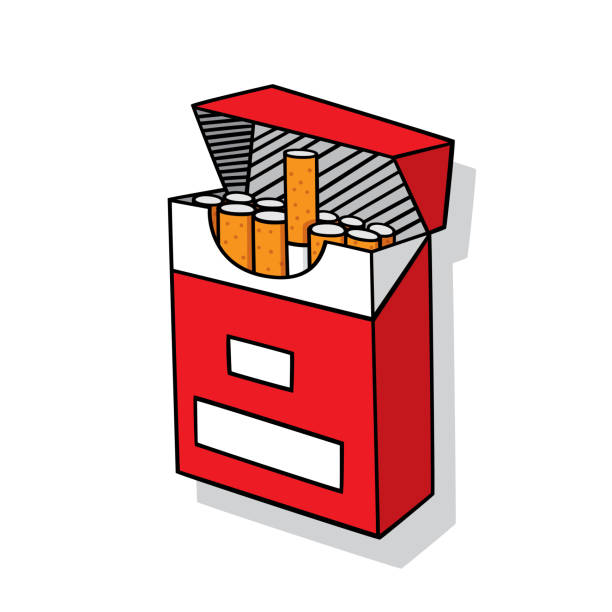ilustraciones, imágenes clip art, dibujos animados e iconos de stock de cigarrillos doodle 6 - paquete cigarrillos