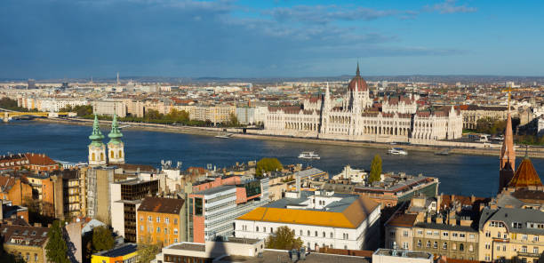 istock Scenery of Budapest with Hungary parliament 1336530575
