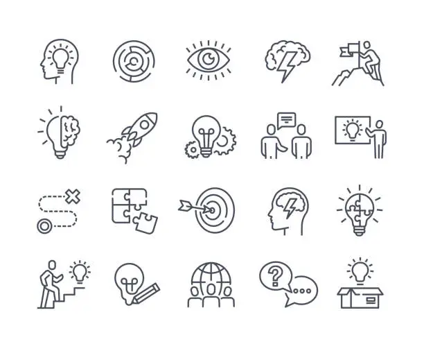 Vector illustration of Set of icons for business