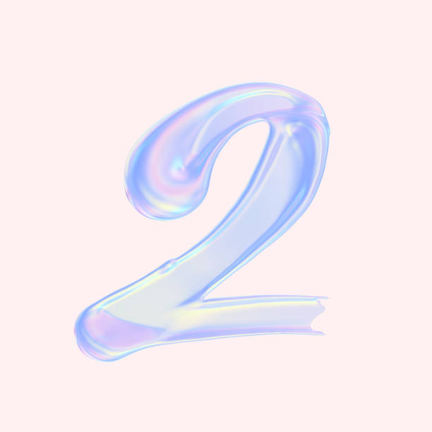 istock Numeral 2. Holographic gradient 3d digit Two illustration isolated 1336531876