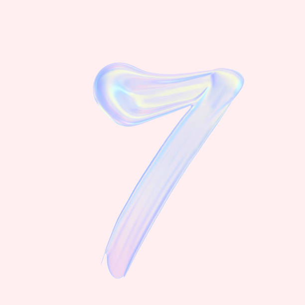 istock Numeral 7. Holographic gradient 3d digit Seven illustration isolated 1336532075