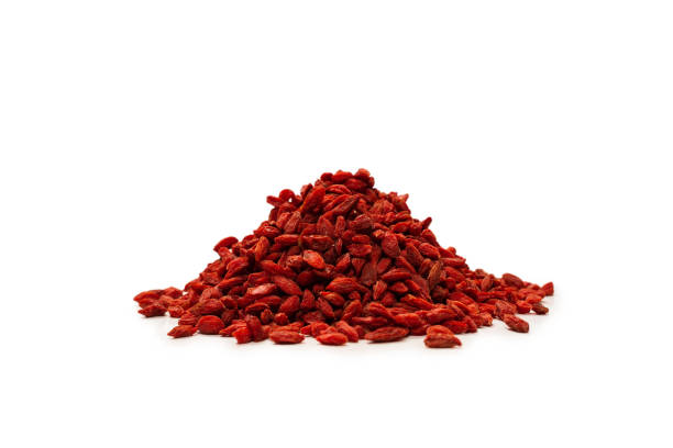 istock Red berries goji isolated on a white background. 1336532098