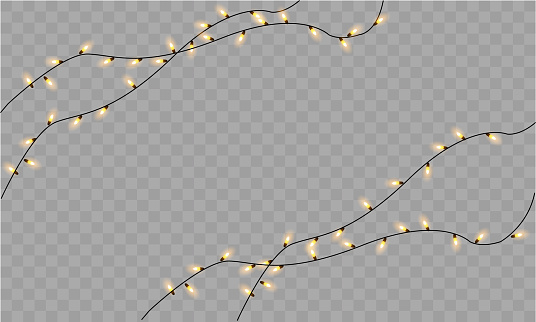 Realistic Christmas garland on a transparent background. Vector