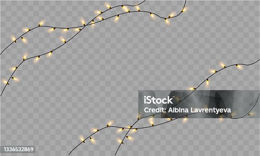 istock Realistic Christmas garland on a transparent background. Vector 1336532869
