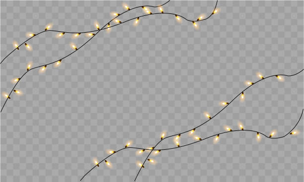 Realistic Christmas garland on a transparent background. Vector Realistic Christmas garland on a transparent background. Vector string stock illustrations