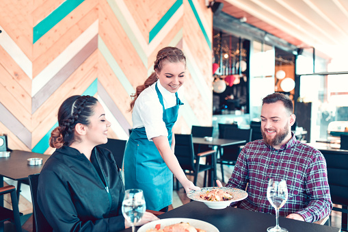 Business meeting in a luxurious restaurant