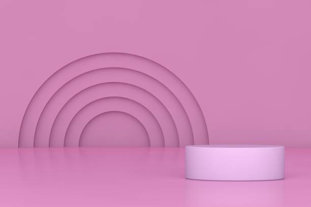 istock Podium and minimal abstract background, 3d rendering geometric shape, Stage for awards on website in modern. Empty product stand. 1336533384