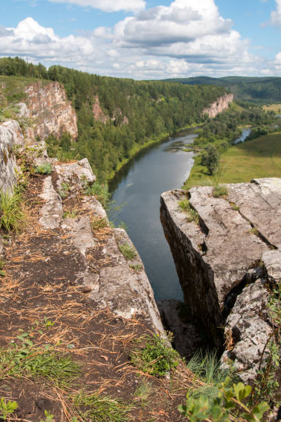 istock Rocks on the banks of a mountain river 1336534094