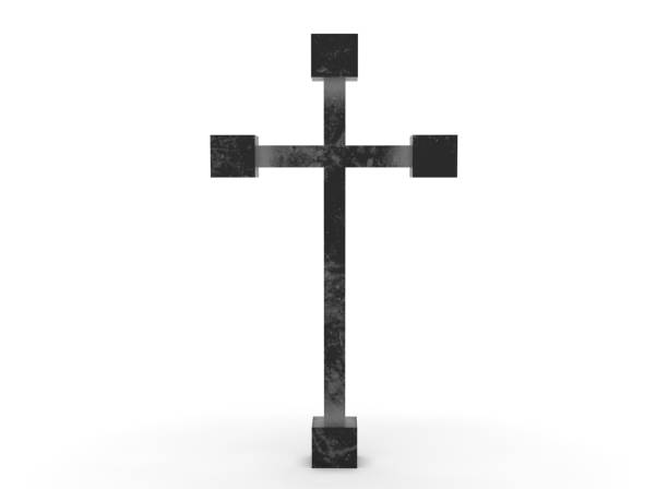 croix grave sur fond blanc 3d-rendu - kentucky memorial photos et images de collection