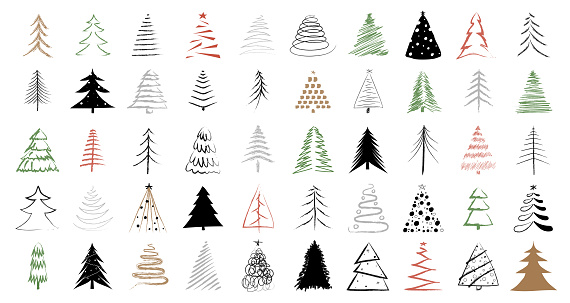 Vector Illustration of Abstract Christmas Trees