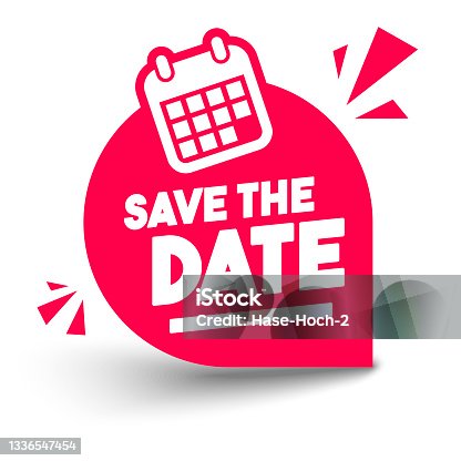 istock Vector Illustration Save The Date Label 1336547454