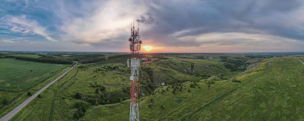 istock Telecommunication tower 5G, wide panorama 180 1336547691