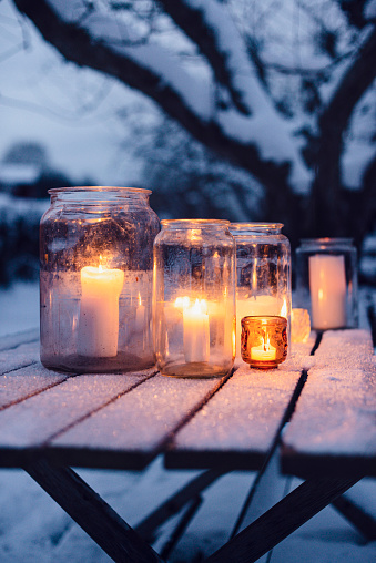 Christmas, Candle, Winter, Snow