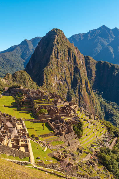 machu picchu, cusco, peru - mt huayna picchu - fotografias e filmes do acervo