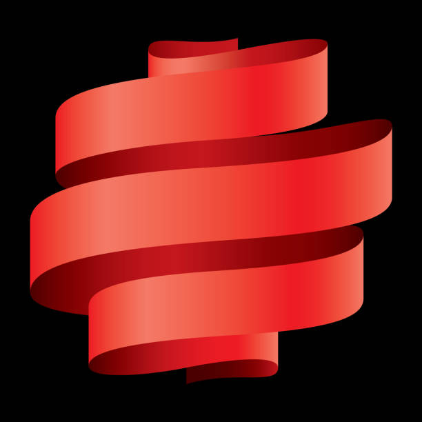 Red ribbon vector illustration Red ribbon banner for use on a poster with room for text ribbon flow stock illustrations