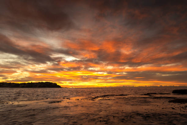 Bondi Beach at sunrise Bondi Beach at sunrise, Sydney Australia bondi beach sunrise stock pictures, royalty-free photos & images