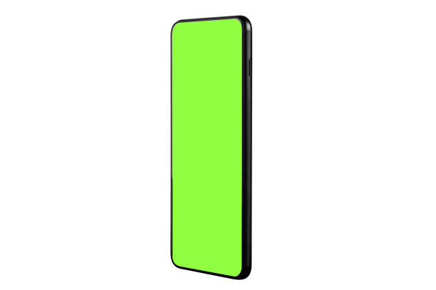 istock Smartphone mockup with chroma key screen isolated on white background 1336565807