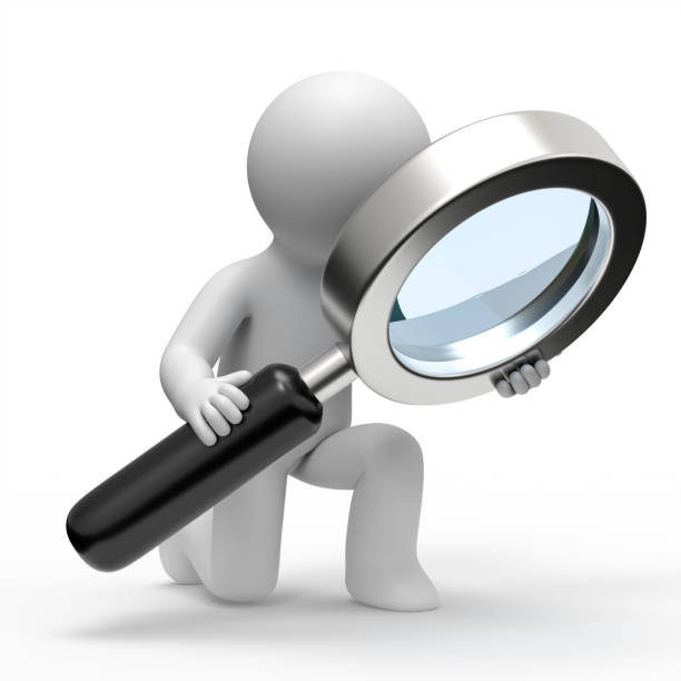 istock 3d man searching with a magnifying glass. 1336569225