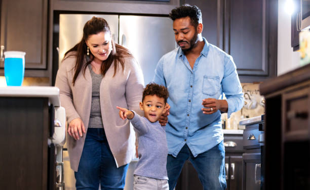 istock Multi-ethnic family, boy pointing at something he wants 1336579722