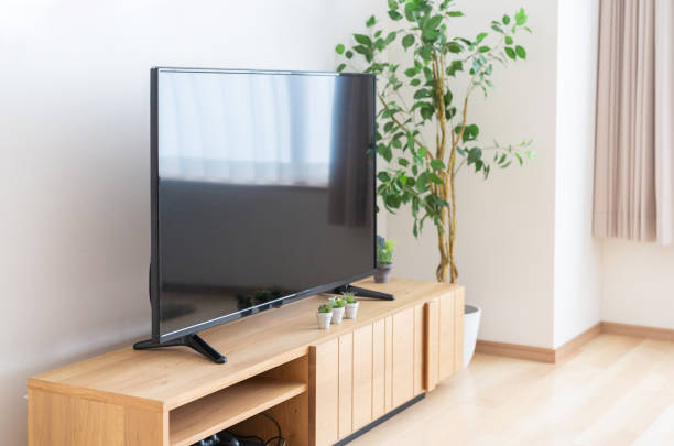 modernes wohnzimmer interieur, tv - television stand stock-fotos und bilder