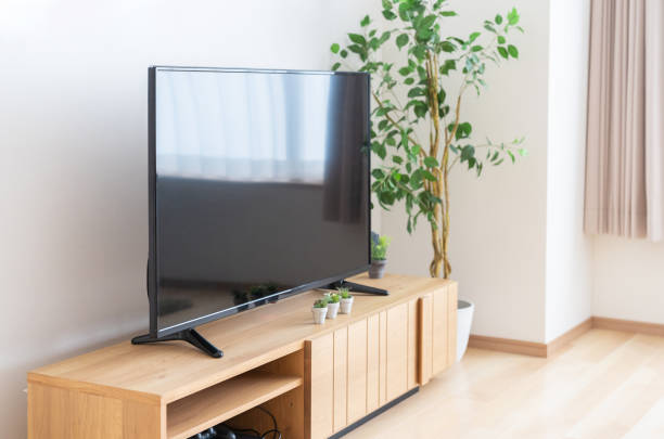 interni moderni del soggiorno,tv - television stand foto e immagini stock
