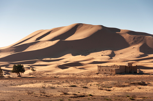 Traditional building at Erg Chebbi sand dunes