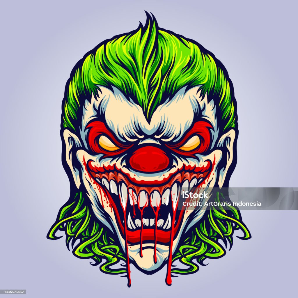 Evil Angry Joker Blood Vampire Vector Illustrations Stock ...