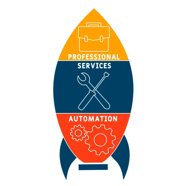 Vector illustration of PSA - Professional Services Automation acronym