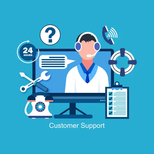 Vector illustration of Customer support concept